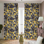 Yellow Black And Grey Digital Camo Print Blackout Pencil Pleat Curtains