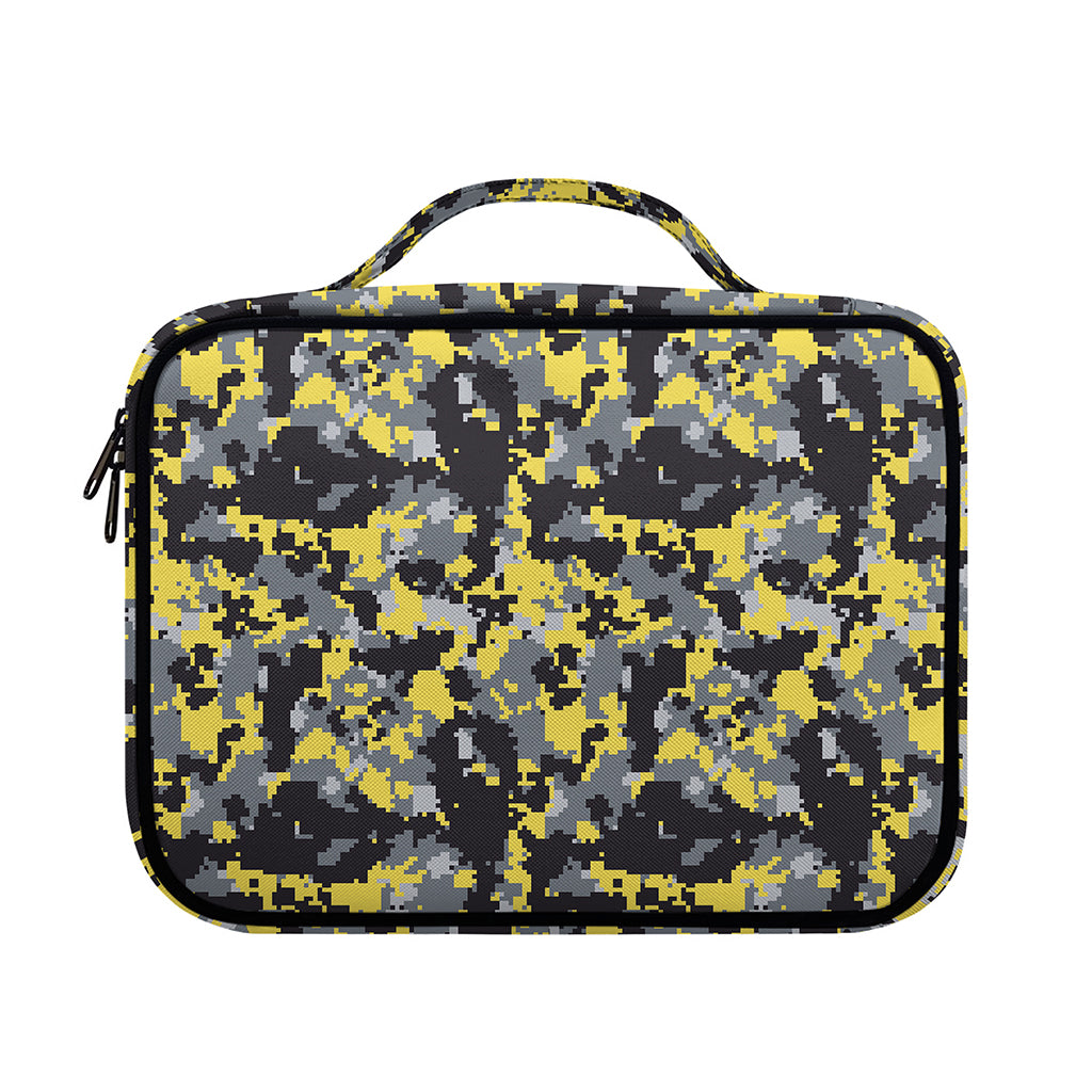 Yellow Black And Grey Digital Camo Print Briefcase Bible Bag