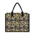Yellow Black And Grey Digital Camo Print Canvas Tote Bag