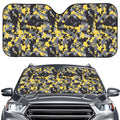 Yellow Black And Grey Digital Camo Print Car Windshield Sun Shade