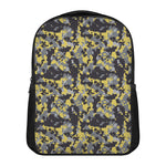 Yellow Black And Grey Digital Camo Print Casual Backpack