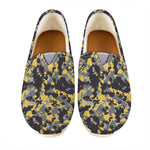 Yellow Black And Grey Digital Camo Print Casual Shoes