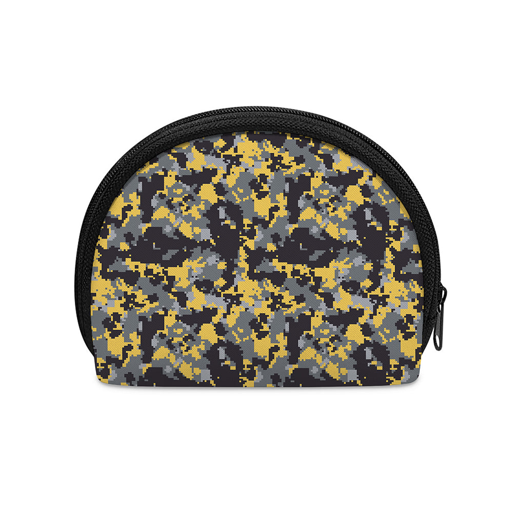 Yellow Black And Grey Digital Camo Print Coin Purse