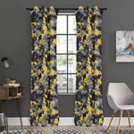 Yellow Black And Grey Digital Camo Print Curtain