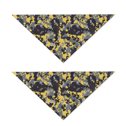 Yellow Black And Grey Digital Camo Print Dog Bandana