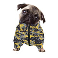 Yellow Black And Grey Digital Camo Print Dog Zip Up Jacket