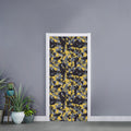 Yellow Black And Grey Digital Camo Print Door Sticker