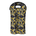 Yellow Black And Grey Digital Camo Print Double Neoprene Wine Tote