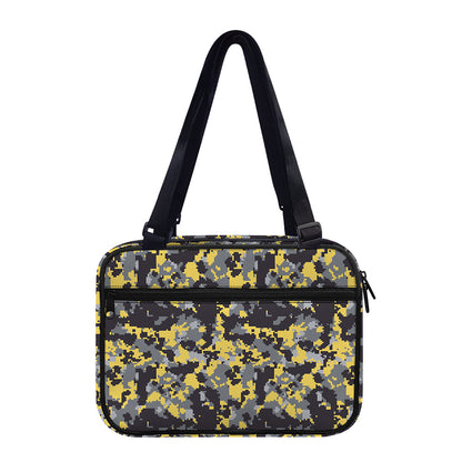 Yellow Black And Grey Digital Camo Print Double Strap Bible Bag