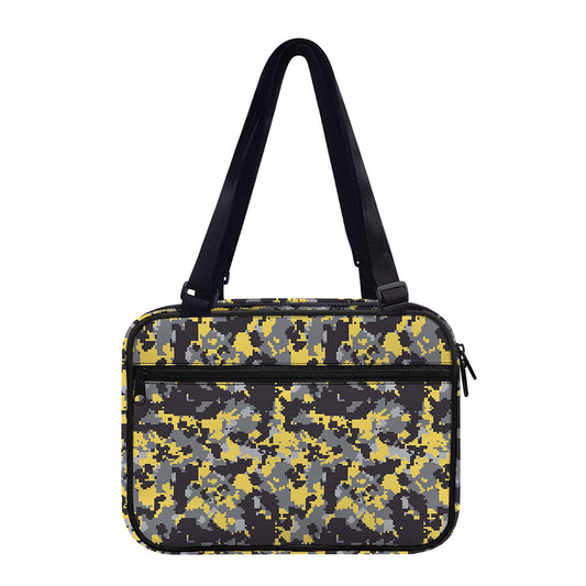 Yellow Black And Grey Digital Camo Print Double Strap Bible Bag