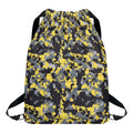 Yellow Black And Grey Digital Camo Print Drawstring Backpack