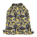 Yellow Black And Grey Digital Camo Print Drawstring Bag