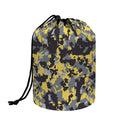 Yellow Black And Grey Digital Camo Print Drawstring Makeup Bag