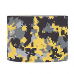 Yellow Black And Grey Digital Camo Print Drum Lamp Shade