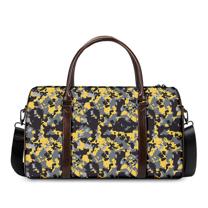 Yellow Black And Grey Digital Camo Print Duffle Bag