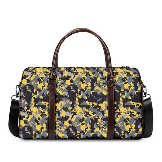 Yellow Black And Grey Digital Camo Print Duffle Bag