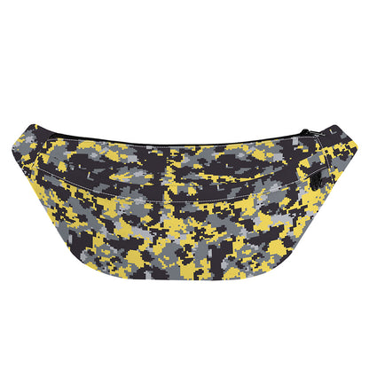 Yellow Black And Grey Digital Camo Print Fanny Pack
