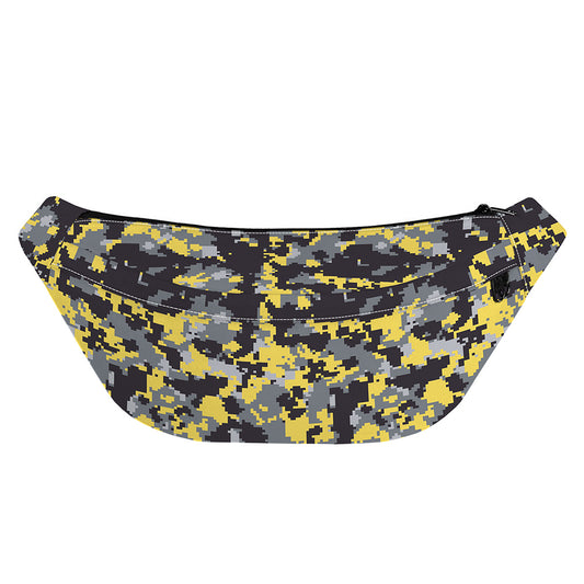 Yellow Black And Grey Digital Camo Print Fanny Pack