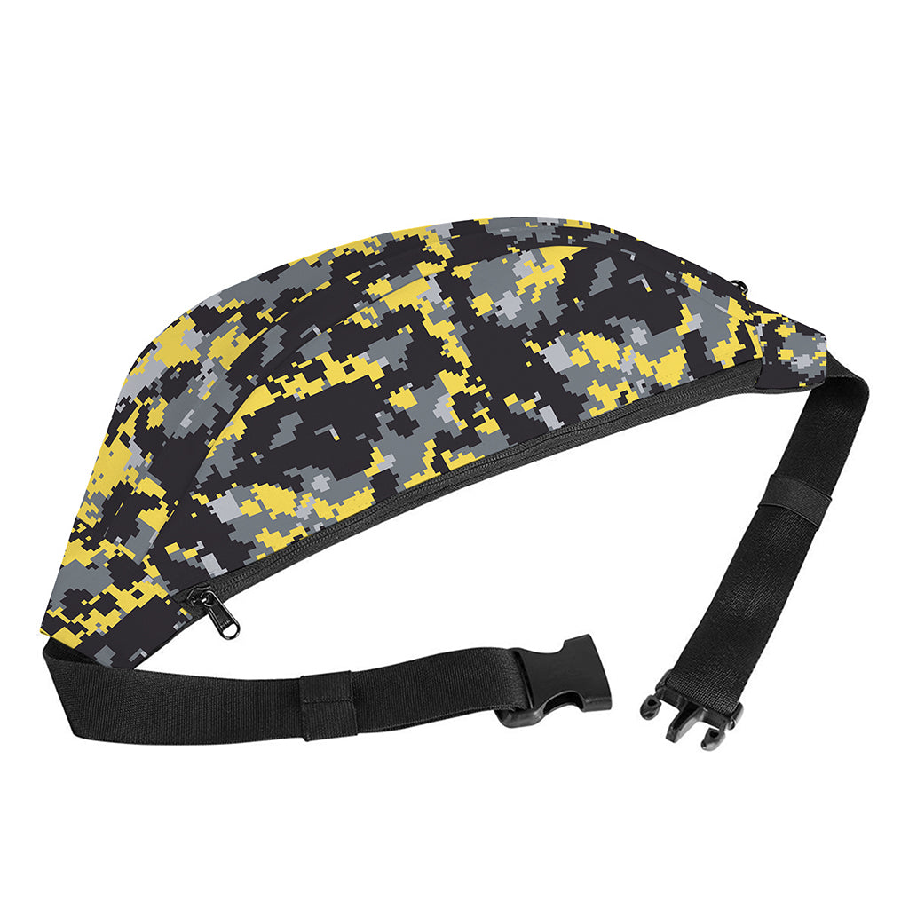 Yellow Black And Grey Digital Camo Print Fanny Pack