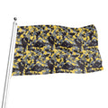 Yellow Black And Grey Digital Camo Print Flag