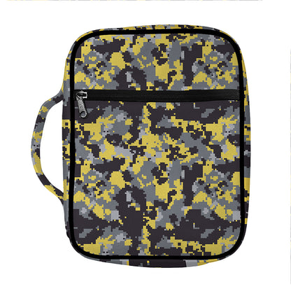 Yellow Black And Grey Digital Camo Print Front Pocket Bible Bag