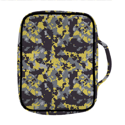 Yellow Black And Grey Digital Camo Print Front Pocket Bible Bag