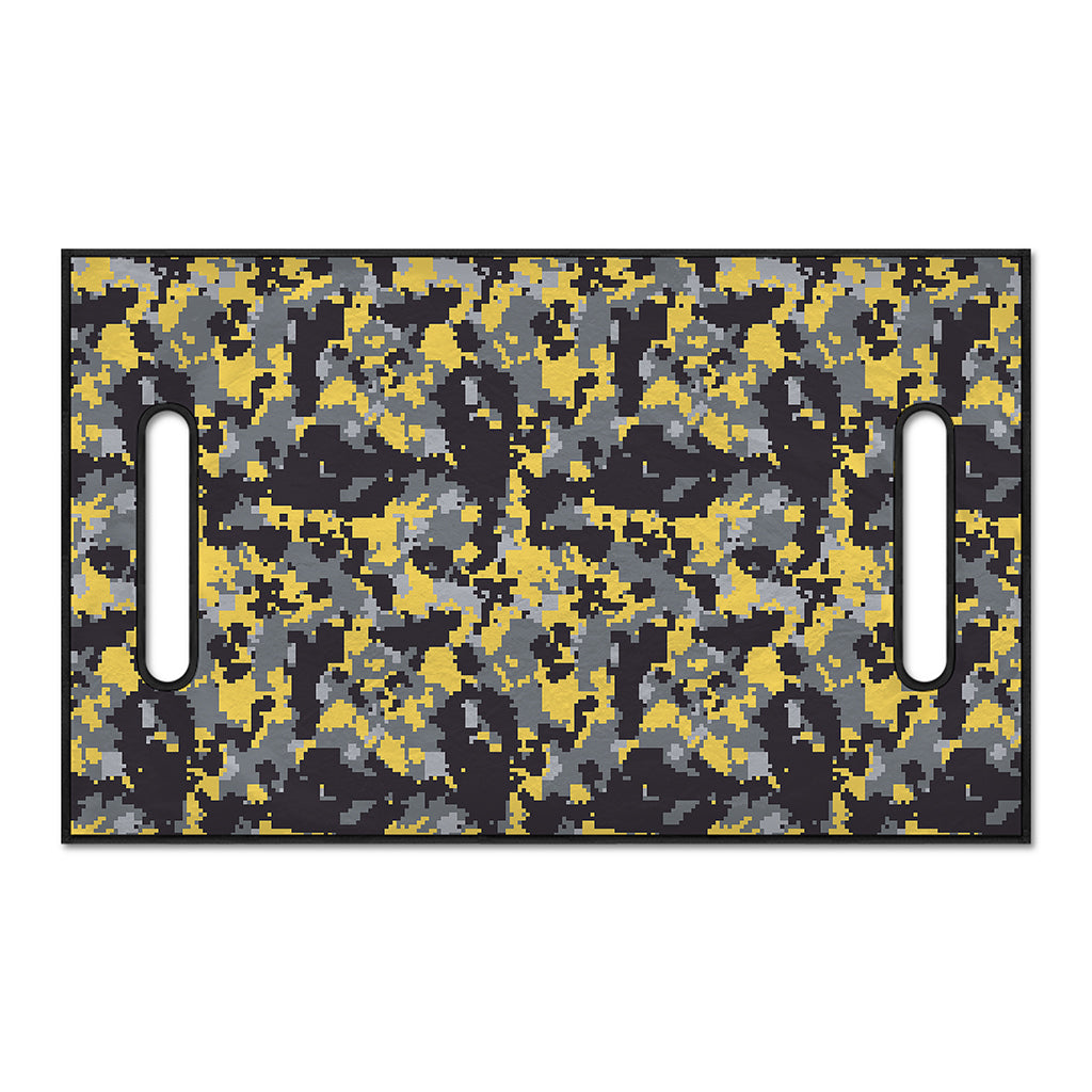 Yellow Black And Grey Digital Camo Print Golf Cart Seat Cover