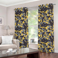 Yellow Black And Grey Digital Camo Print Grommet Curtains