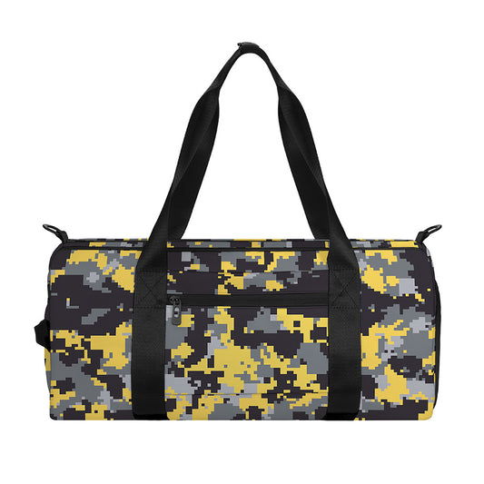 Yellow Black And Grey Digital Camo Print Gym Bag