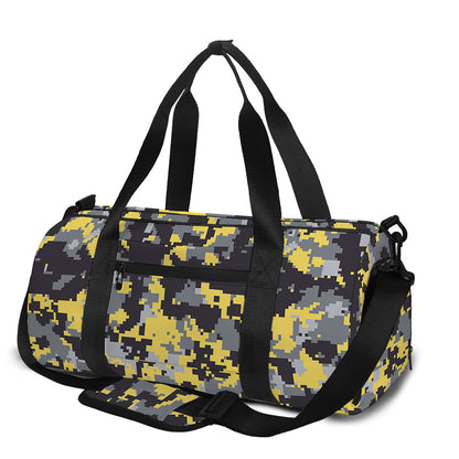 Yellow Black And Grey Digital Camo Print Gym Bag