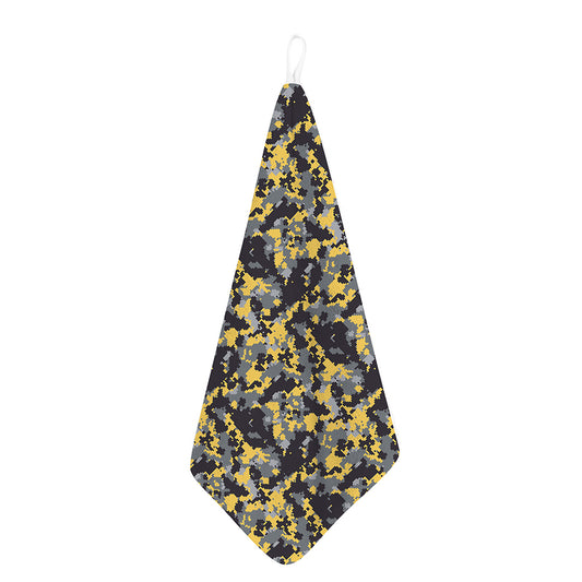 Yellow Black And Grey Digital Camo Print Hand Towel