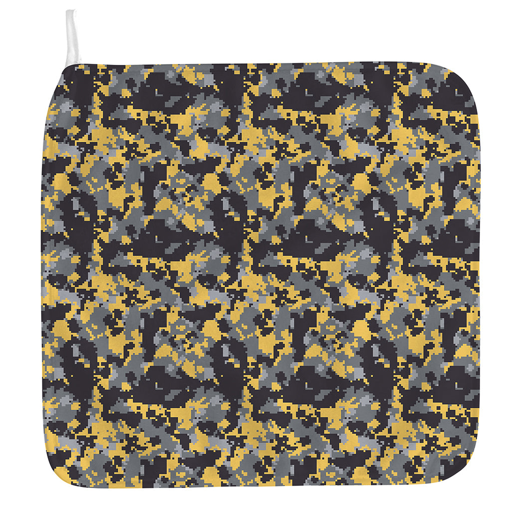 Yellow Black And Grey Digital Camo Print Hand Towel