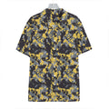 Yellow Black And Grey Digital Camo Print Hawaiian Shirt