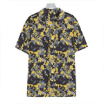 Yellow Black And Grey Digital Camo Print Hawaiian Shirt
