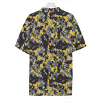 Yellow Black And Grey Digital Camo Print Hawaiian Shirt