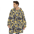 Yellow Black And Grey Digital Camo Print Hoodie Blanket