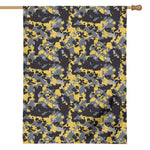 Yellow Black And Grey Digital Camo Print House Flag