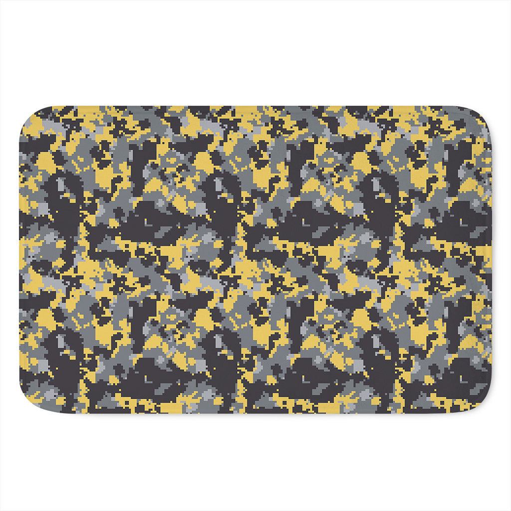 Yellow Black And Grey Digital Camo Print Indoor Door Mat