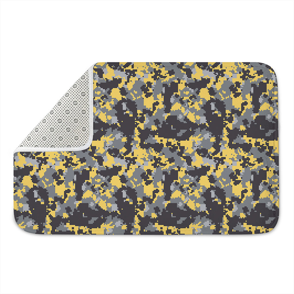 Yellow Black And Grey Digital Camo Print Indoor Door Mat