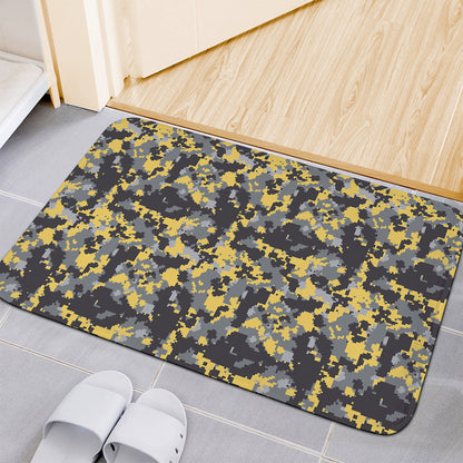 Yellow Black And Grey Digital Camo Print Indoor Door Mat