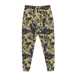 Yellow Black And Grey Digital Camo Print Jogger Pants