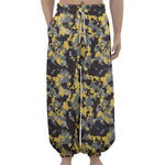 Yellow Black And Grey Digital Camo Print Lantern Pants