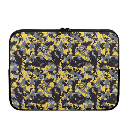 Yellow Black And Grey Digital Camo Print Laptop Sleeve