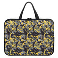 Yellow Black And Grey Digital Camo Print Laptop Sleeve With Handle