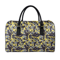 Yellow Black And Grey Digital Camo Print Leather Duffel Bag
