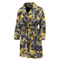 Yellow Black And Grey Digital Camo Print Men's Bathrobe