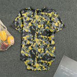 Yellow Black And Grey Digital Camo Print Men's Bodysuit