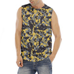 Yellow Black And Grey Digital Camo Print Men's Fitness Tank Top