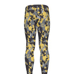 Yellow Black And Grey Digital Camo Print Men's leggings