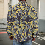 Yellow Black And Grey Digital Camo Print Men's Shirt Jacket
